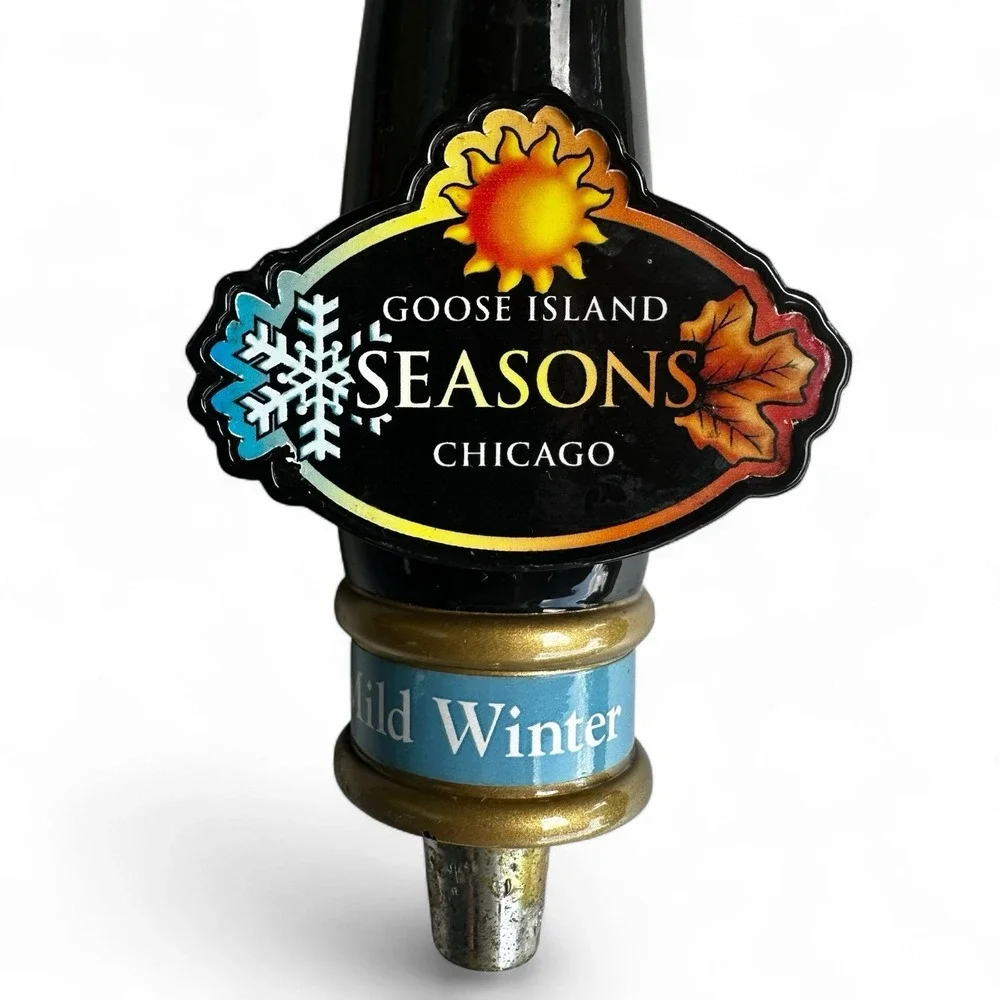 Goose Island SEASONS Mild Winter Black Goose Head Chicago Beer Tap Handle EUC
